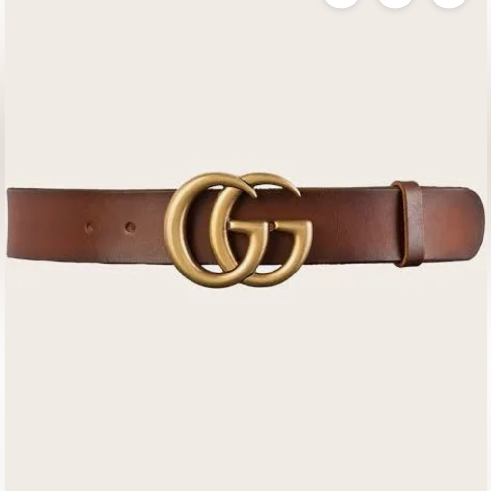 Gucci Brown Belt with Gold GG Logo